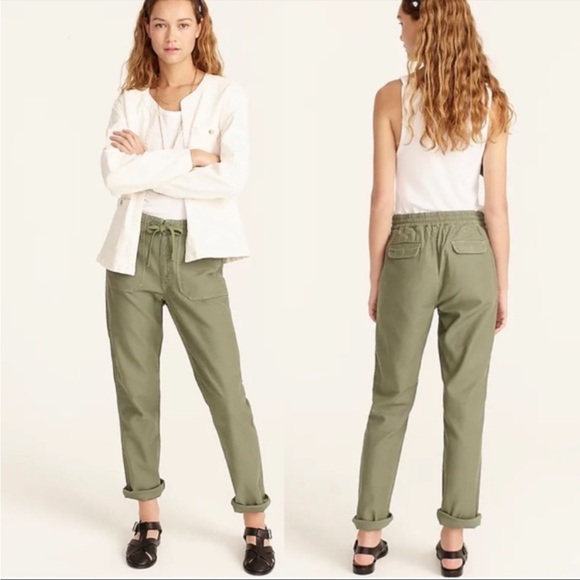 J. Crew Pants - J. Crew Tie Waist Camp Pant Green Women’s Size Small